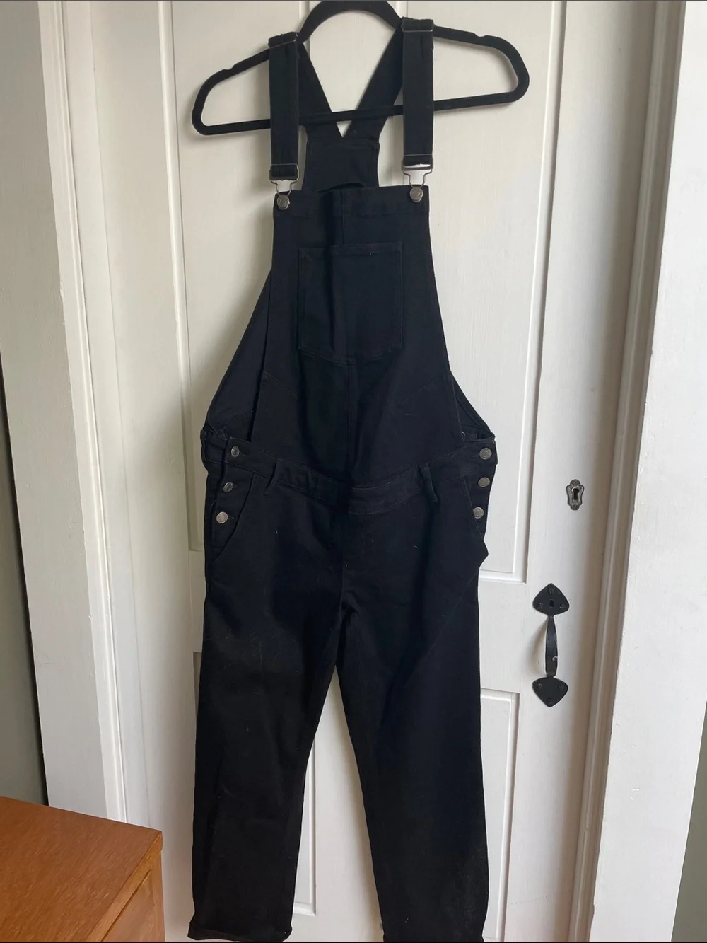 GAP Black Cotton maternity Overalls with Front Bib
